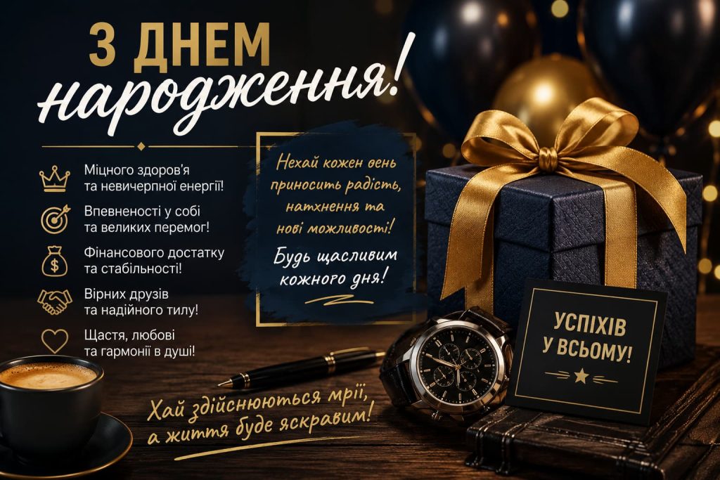 Короткі привітання з Днем народження чоловіку картинка 5