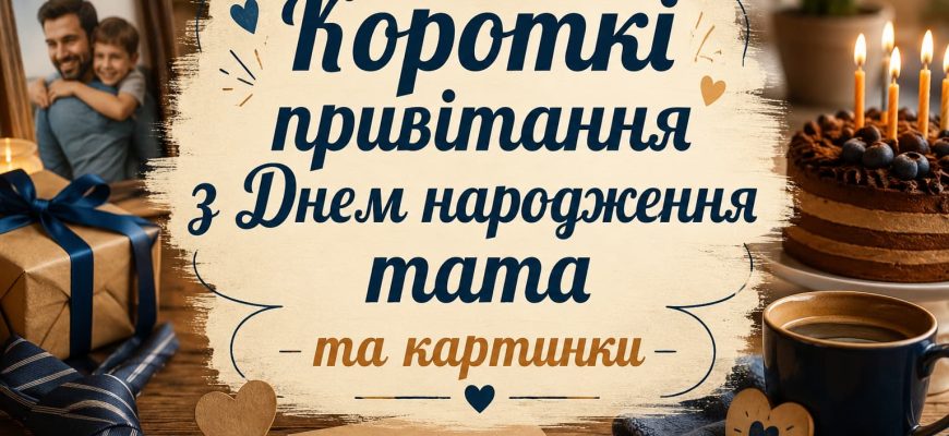 Короткі привітання з Днем народження тата