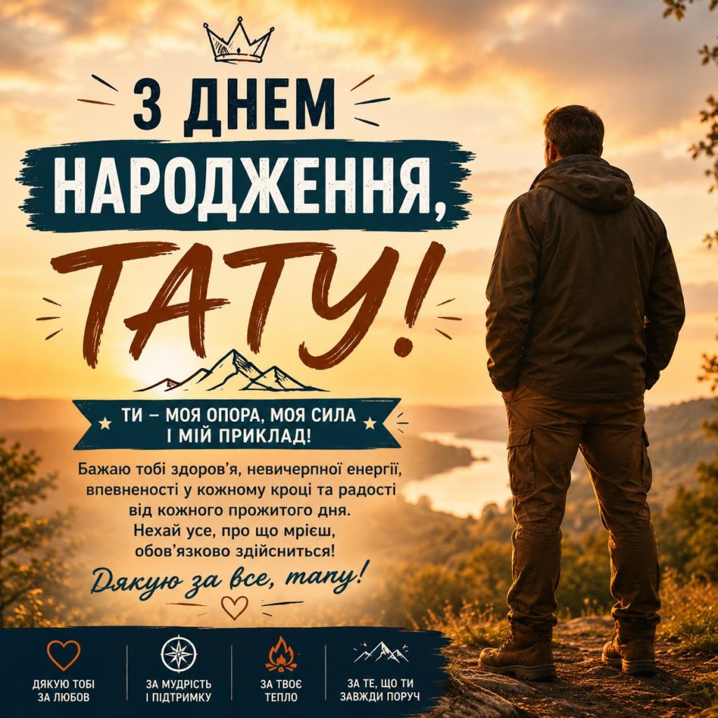 Короткі привітання з Днем народження тата та картинки