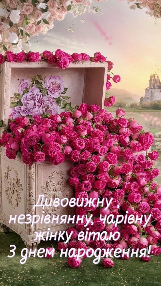 Короткі привітання з Днем народження жінці картинка 2