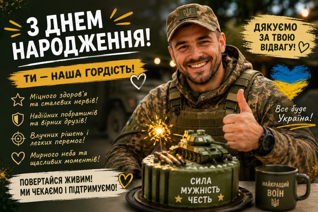 Прикольні привітання з Днем народження військового картинка 5