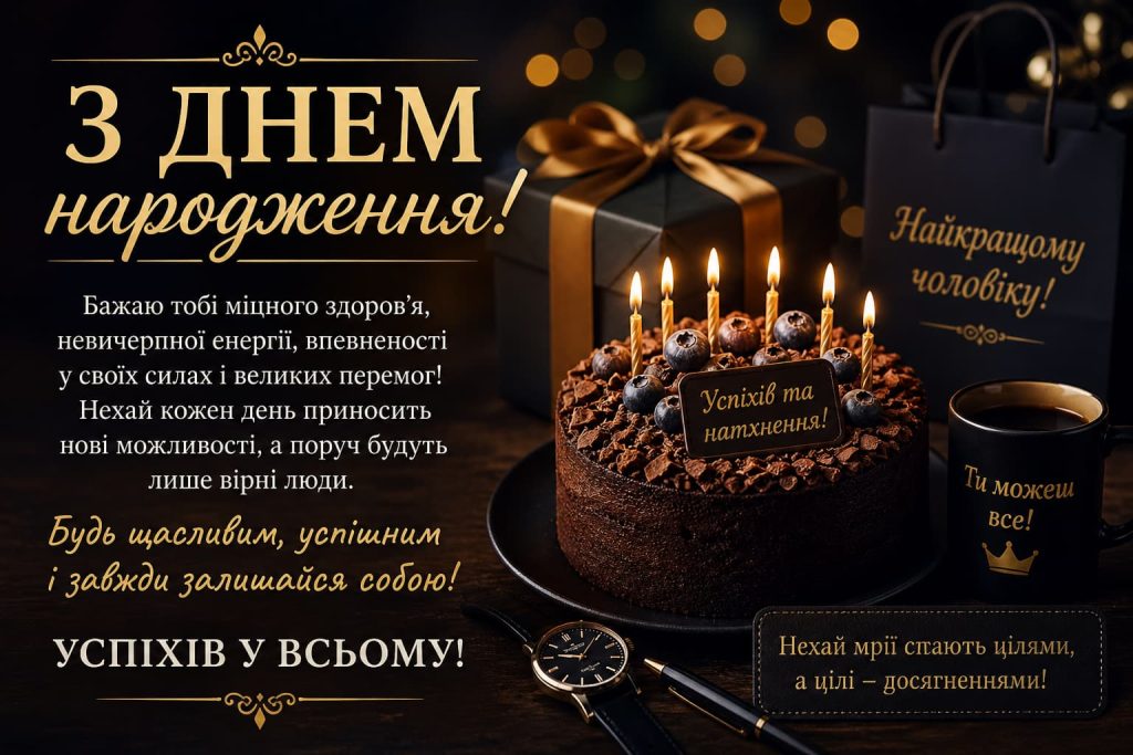 Привітання з Днем народження чоловіку своїми словами картинка 5