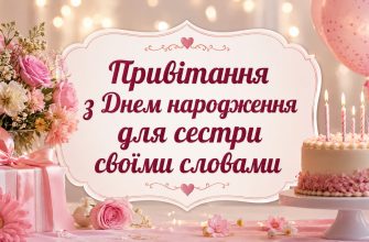 Привітання з Днем народження для сестри своїми словами картинка