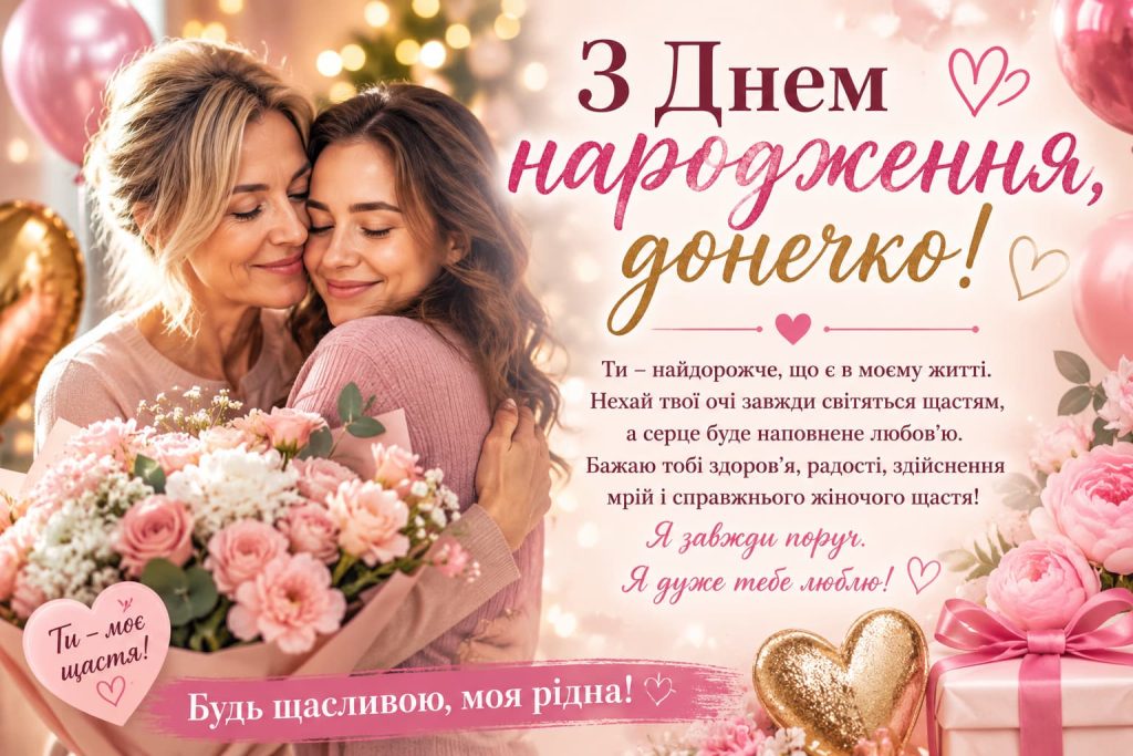 Привітання з Днем народження дочці до сліз та картинки