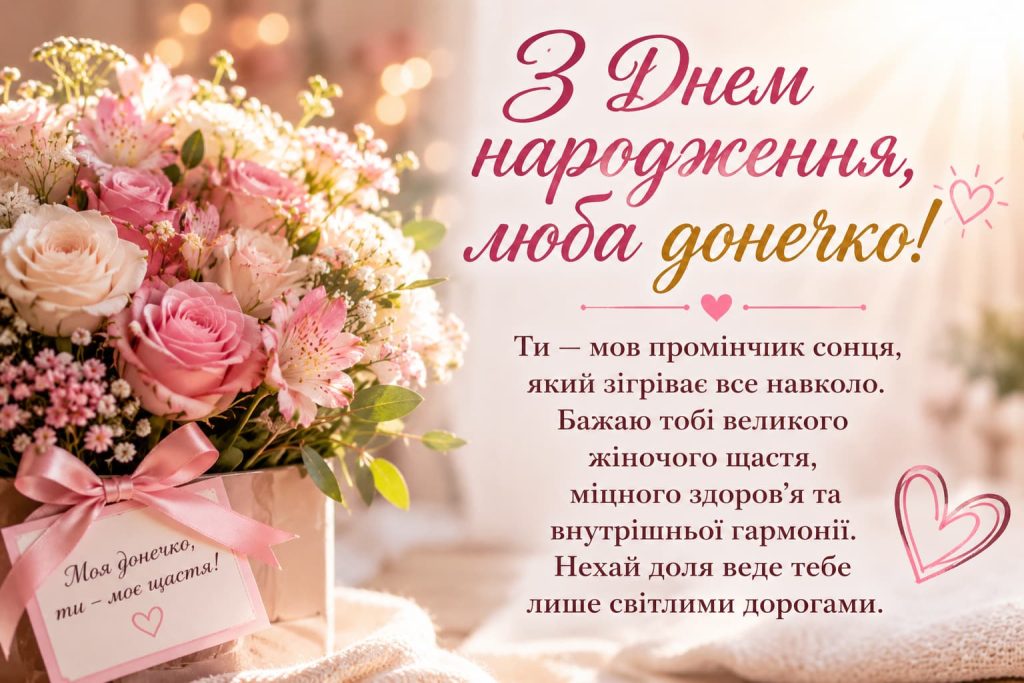 Привітання з Днем народження дочці до сліз картинка 6