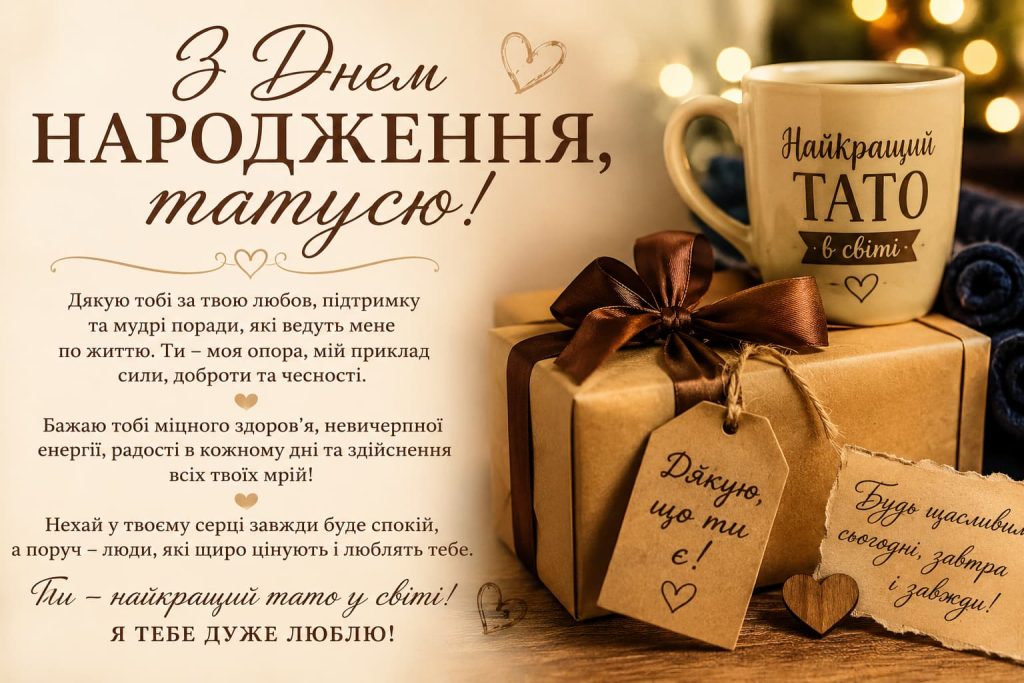 Привітання з Днем народження татові своїми словами картинка 3
