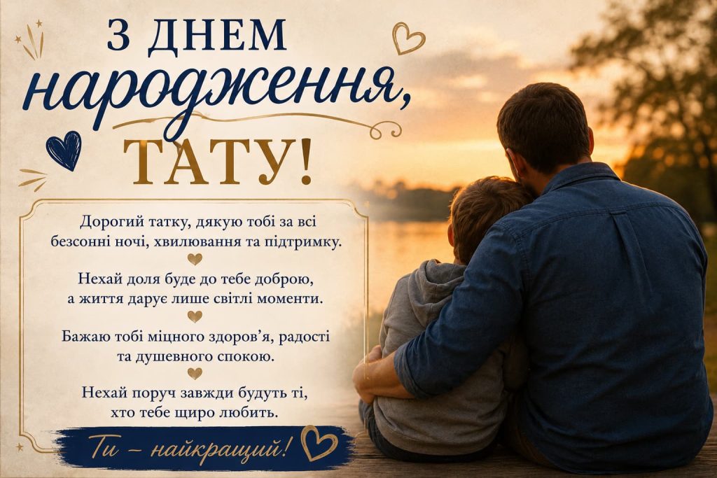 Привітання з Днем народження татові своїми словами картинка 4