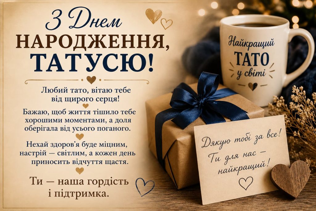 Привітання з Днем народження татові своїми словами картинка 7