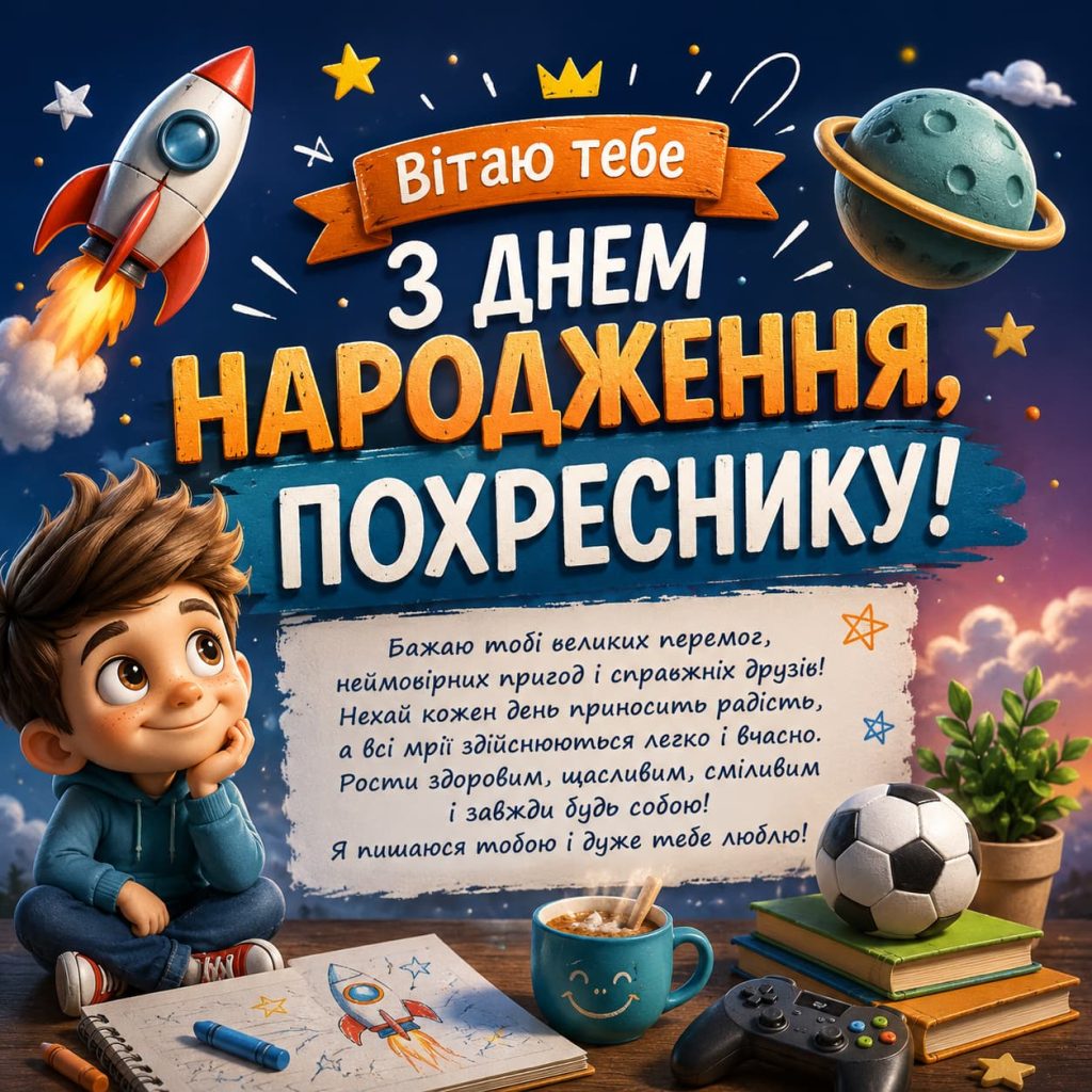 Зворушливі привітання з Днем народження похреснику  картинка 3
