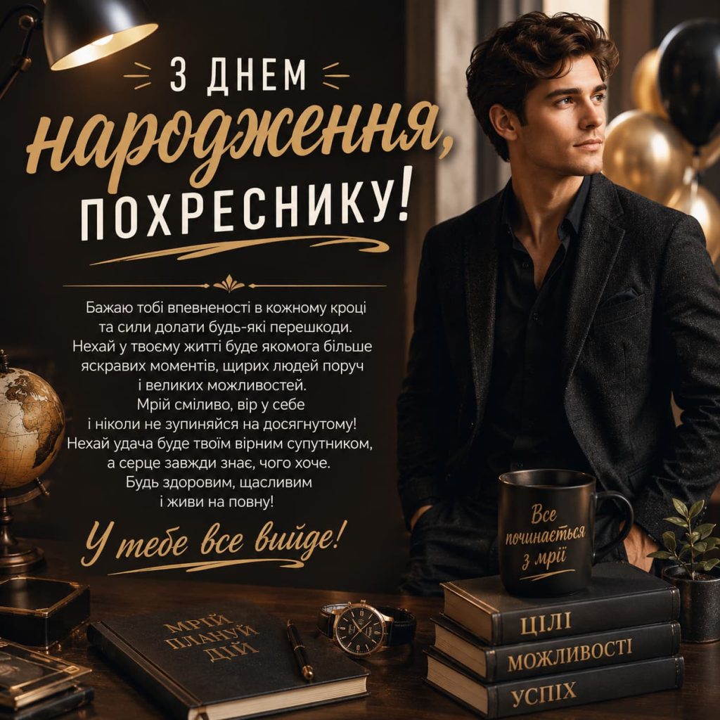 Зворушливі привітання з Днем народження похреснику  картинка 4