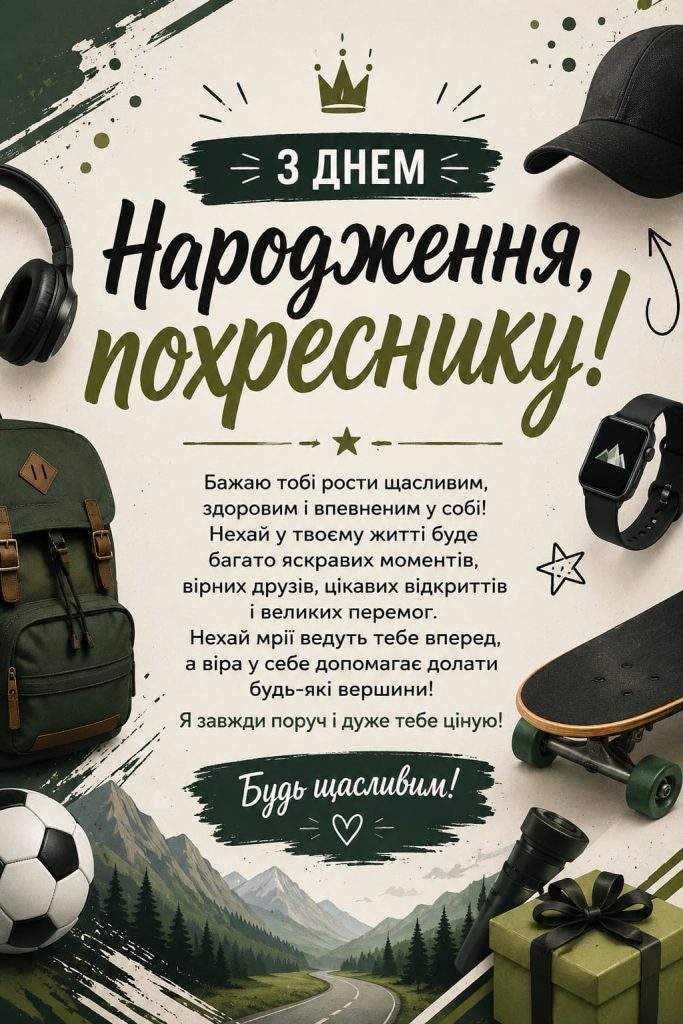 Зворушливі привітання з Днем народження похреснику  картинка 2