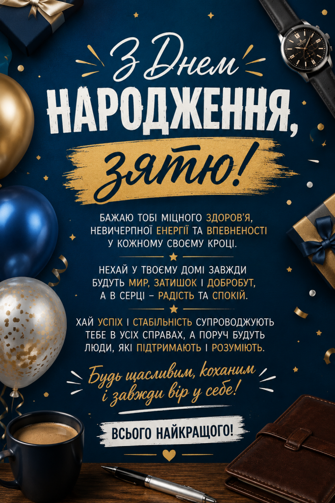 Зворушливі привітання з Днем народження зятю картинки 2