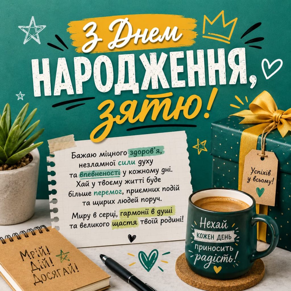 Зворушливі привітання з Днем народження зятю картинки 4