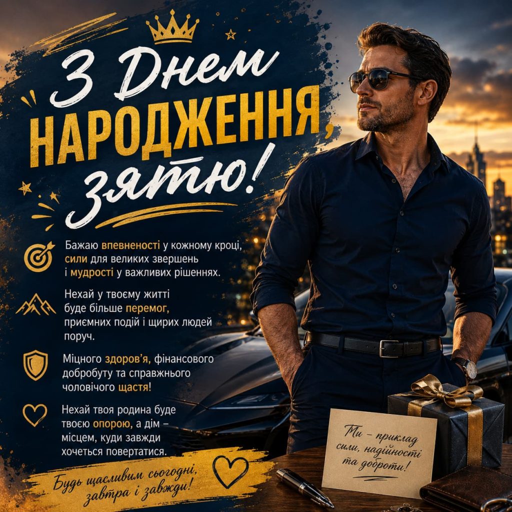 Зворушливі привітання з Днем народження зятю картинка 5