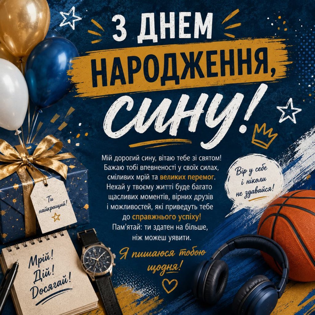 Зворушливі привітання з Днем народження сину картинка 3