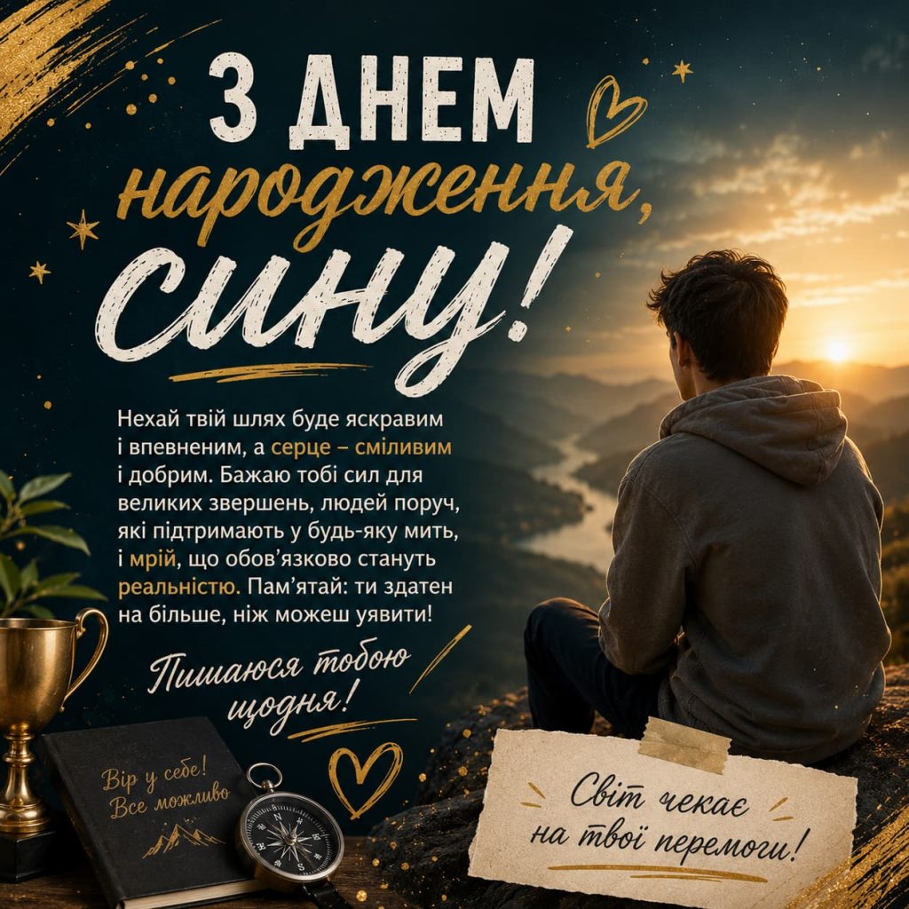 Зворушливі привітання з Днем народження сину картинка 5