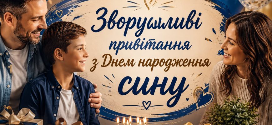 Зворушливі привітання з Днем народження сину картинка