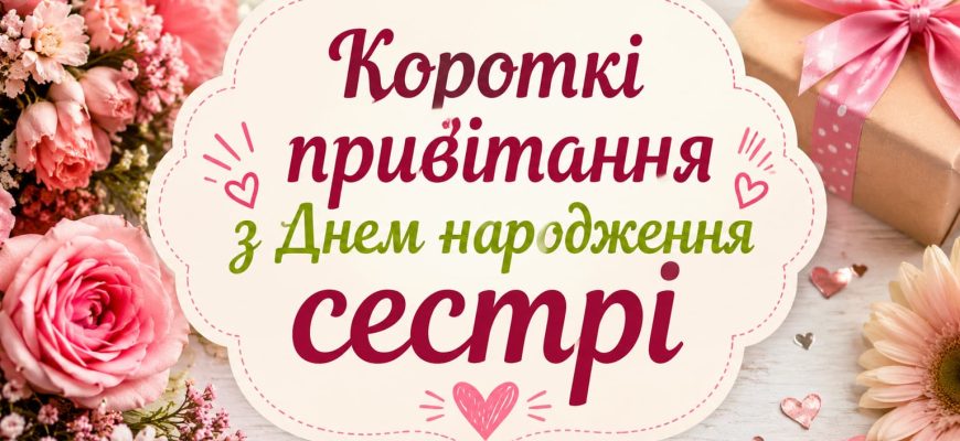 Короткі привітання з Днем народження сестрі