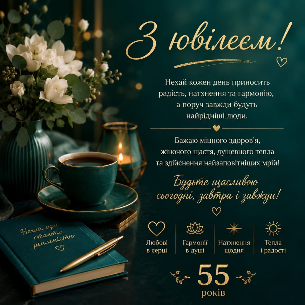 привітання з ювілеєм 55 років жінці картинка 3
