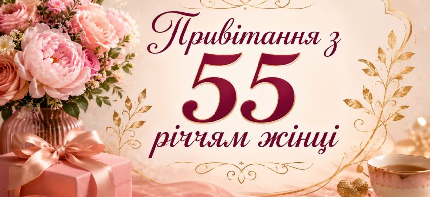 привітання з ювілеєм 55 років жінці картинка
